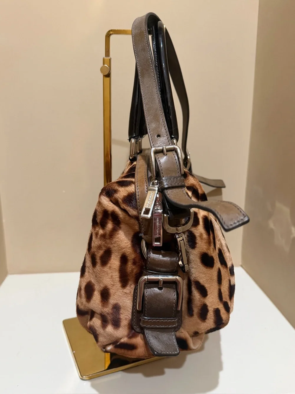 Dolce & Gabbana Miss Urbanette Calf Hair Leopard 🐆 Print Satchel